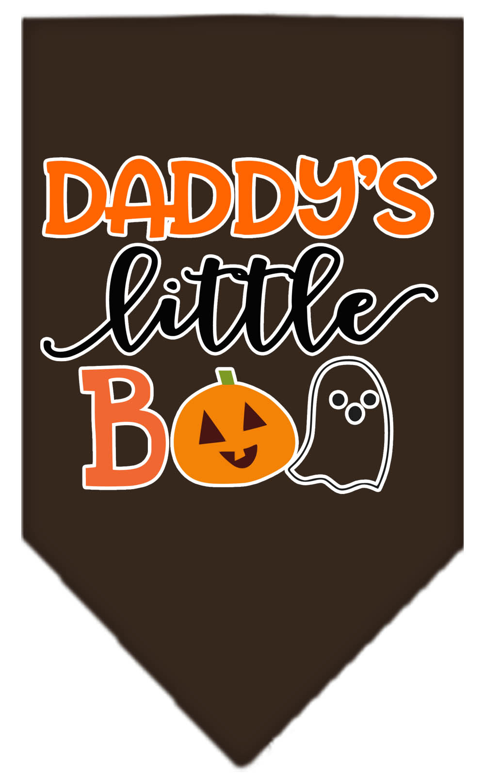 Daddy's Little Boo Screen Print Bandana Cocoa Large